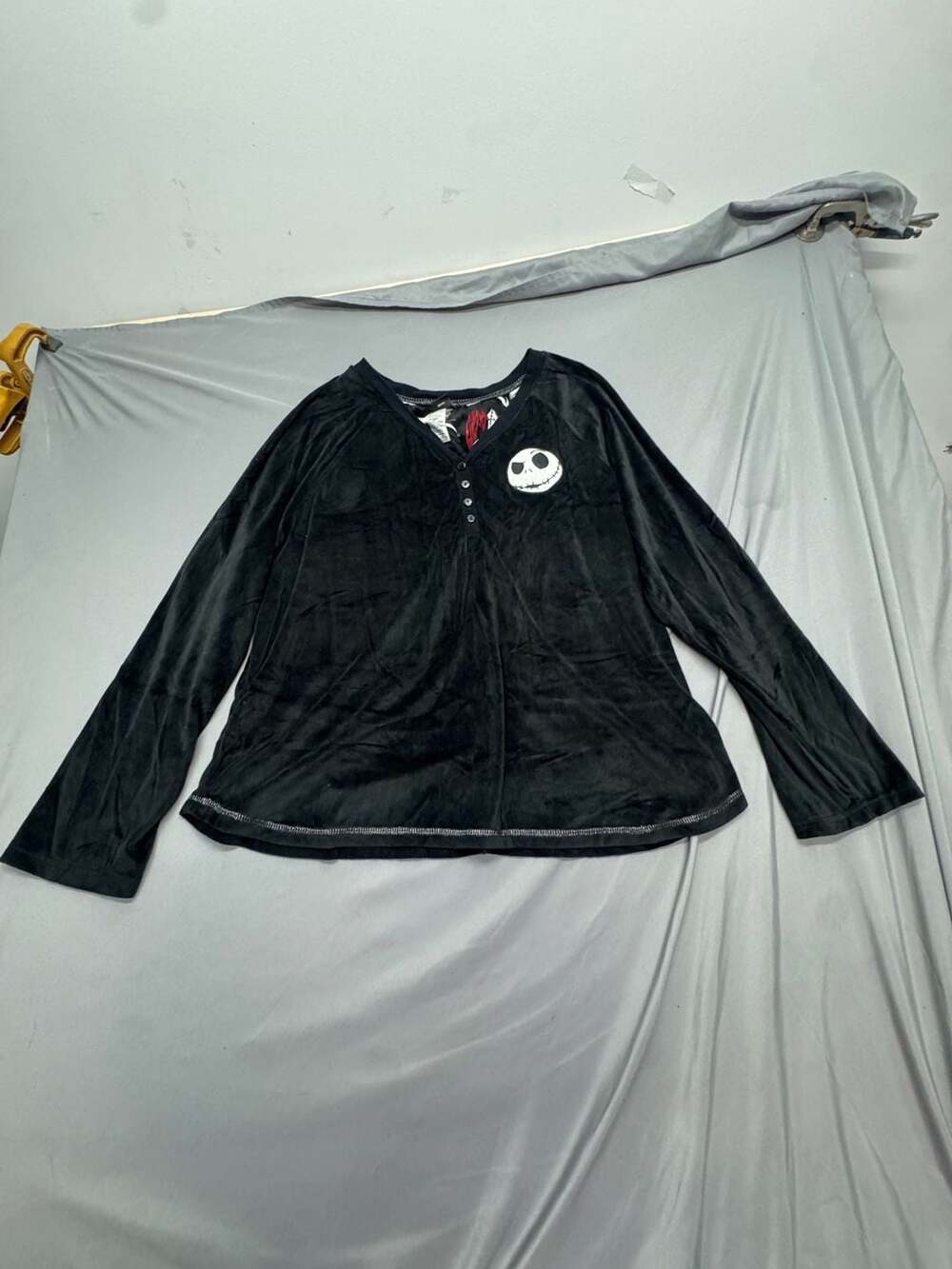 Disney The Nightmare Before Christmas Pajama Top Size 2X(18W-20W) Black Velour